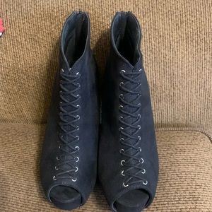 Brand new faux black suede booties